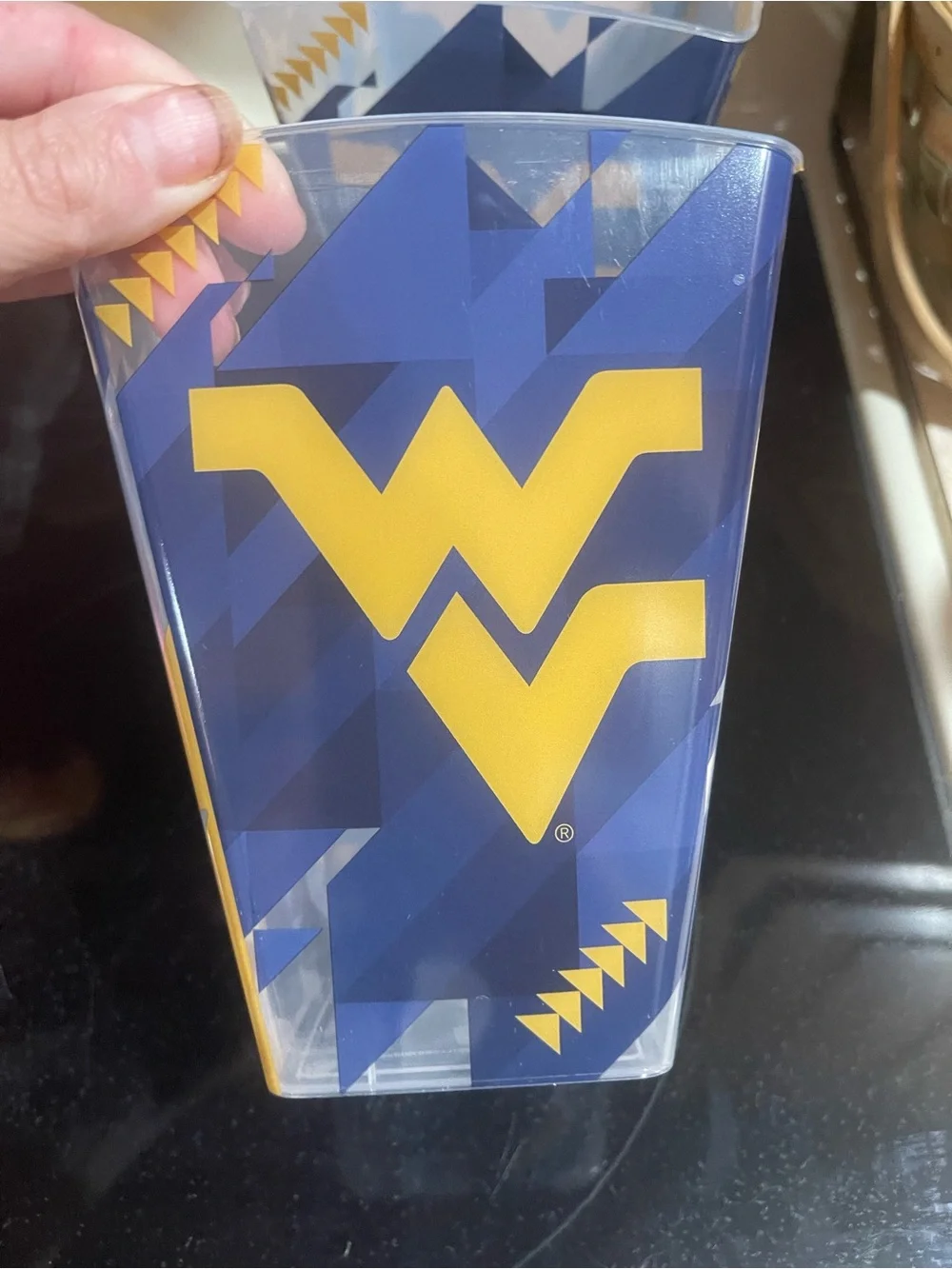 2 WVU Mountaineers NCAA College Sports Large Collector's Popcorn Bucket, storage